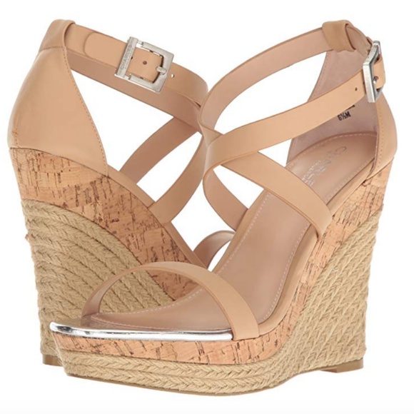 NIB Charles David Nude Wedges SZ 8.5 - Picture 1 of 7
